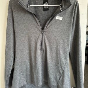 PINK Victoria's Secret Quarter Zip Heather Gray Top